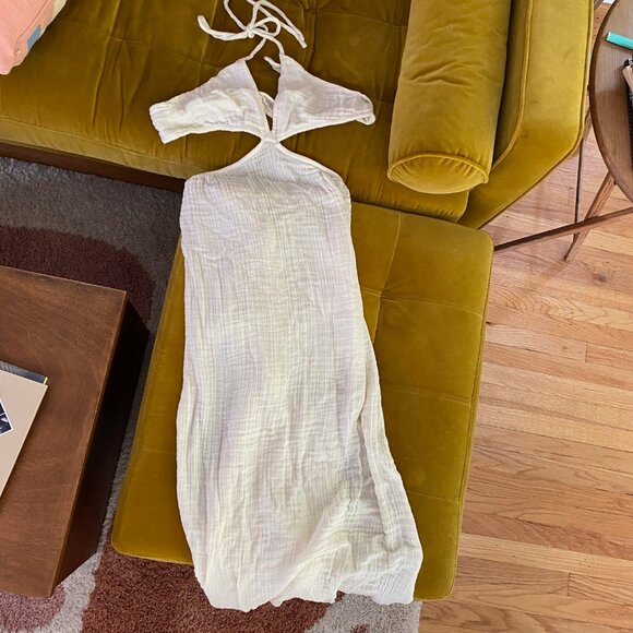 Elan Cream Midi Dress with Cutouts - Size Small - Picture 1 of 3